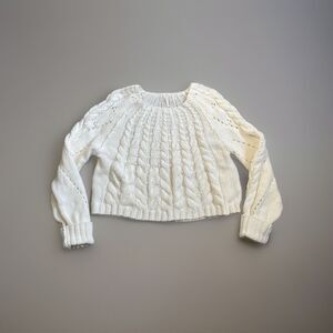 Free People White Woven Sweater SZ XS